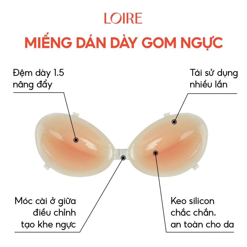 Miếng dán ngực dày gom ngực silicon Loirechic MD13