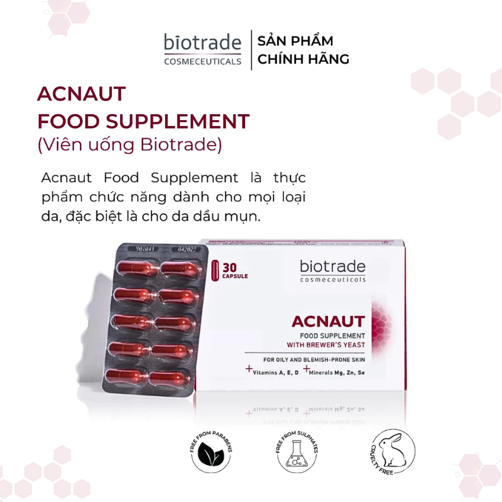 Ảnh Viên Uống Giảm Mụn Biotrade Acnaut - Hỗ Trợ Ngừa Mụn, Thanh Lọc Da, Phù Hợp Mọi Loại Da 3