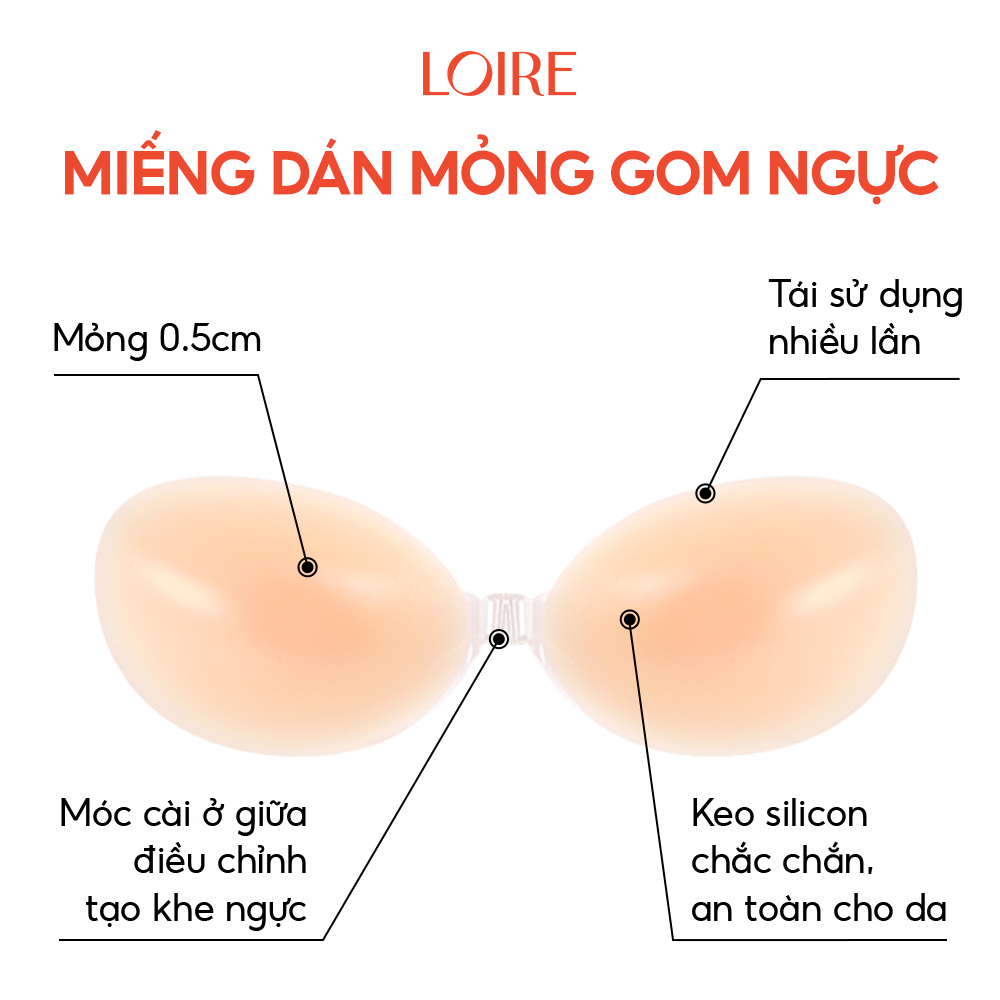 Miếng dán ngực mỏng gom ngực silicon Loirechic MD23