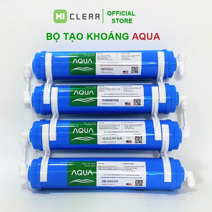 BỘ LÕI TẠO KHOÁNG AQUA 56789 bộ 5 quả lọc cung cấp chất khoáng, dùng cho tất cả các máy lọc nước Ro – 5