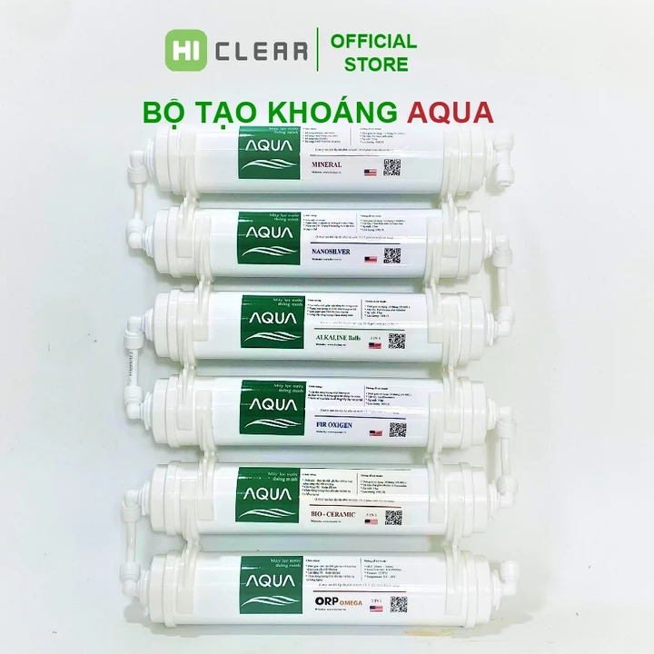 BỘ LÕI TẠO KHOÁNG AQUA 56789 bộ 5 quả lọc cung cấp chất khoáng, dùng cho tất cả các máy lọc nước Ro – 3