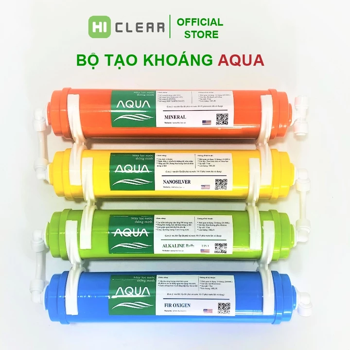 BỘ LÕI TẠO KHOÁNG AQUA 56789 bộ 5 quả lọc cung cấp chất khoáng, dùng cho tất cả các máy lọc nước Ro – 6