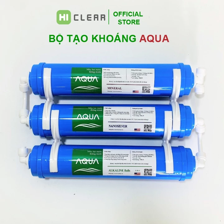 BỘ LÕI TẠO KHOÁNG AQUA 56789 bộ 5 quả lọc cung cấp chất khoáng, dùng cho tất cả các máy lọc nước Ro – 7