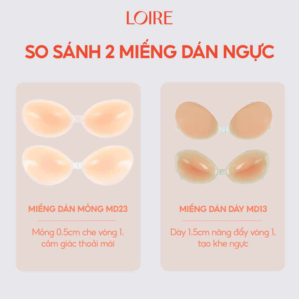 Miếng dán ngực mỏng gom ngực silicon Loirechic MD23