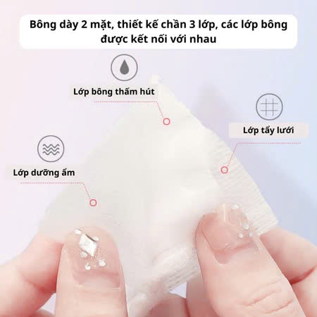 Bông tẩy trang 2 lớp cao cấp mềm mịn thiên thiện với da,Bông TẩyTrang 222 Miếng Cotton Pads Styley