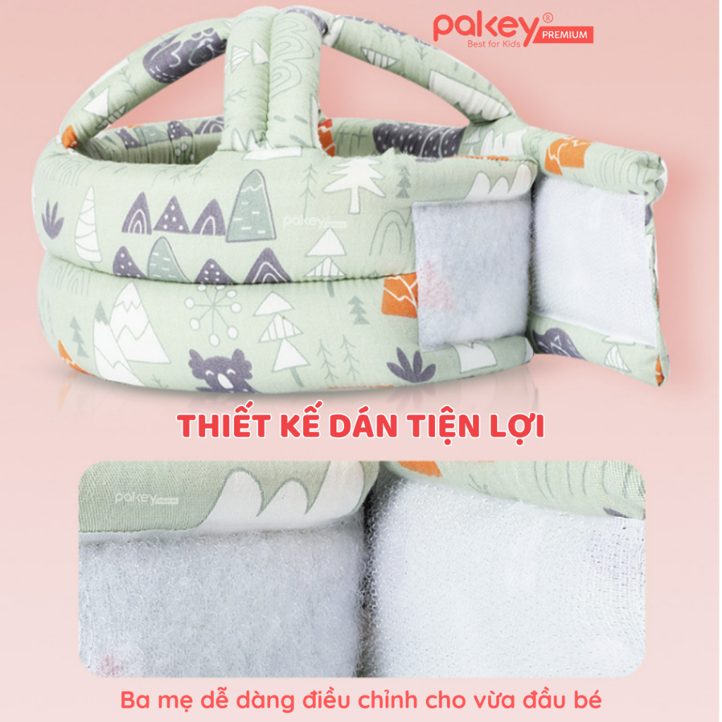 Ảnh Mũ Bảo Vệ Đầu Cho Bé PAKEY An Toàn, Mũ Bảo Hộ Tập Đi Lõi Bông Êm Ái Trẻ Em 4