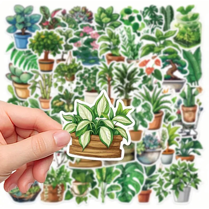 Set 100 sticker cây cảnh kiểng xinh đẹp trang trí sổ tay notebook cực đẹp