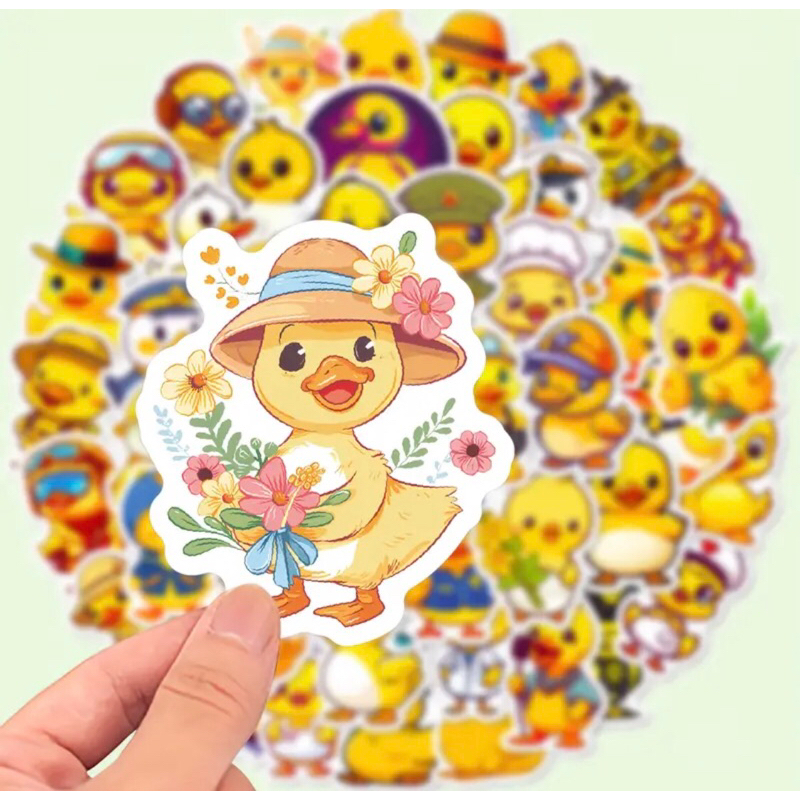 50 Sticker Vịt Vàng chống nước sticker dán mũ bảo hiểm, laptop, điện thoại, đàn guitar, vali. MSP