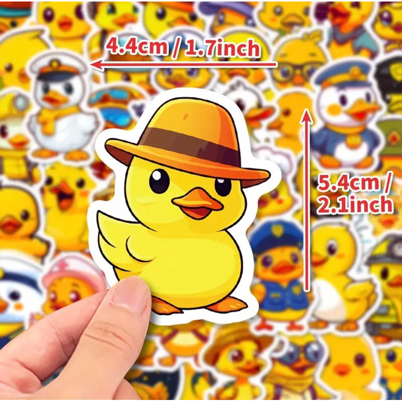 50 Sticker Vịt Vàng chống nước sticker dán mũ bảo hiểm, laptop, điện thoại, đàn guitar, vali. MSP