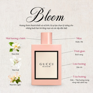 Nước hoa Nữ Gucci Bloom EDP Hương Hoa Nhài Siêu Ngọt Ngào, Nồng Nàn Gợi Cảm