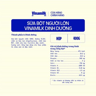 Sữa bột nguyên kem có đường Vinamilk - Hộp giấy 400g