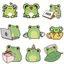 Set 100 Sticker Dễ Thương Ếch Hoạt Tinh Tế Và Sáng Tạo Chống Nước Dán Laptop Vali Mũ Bảo Hiểm Sổ Tay