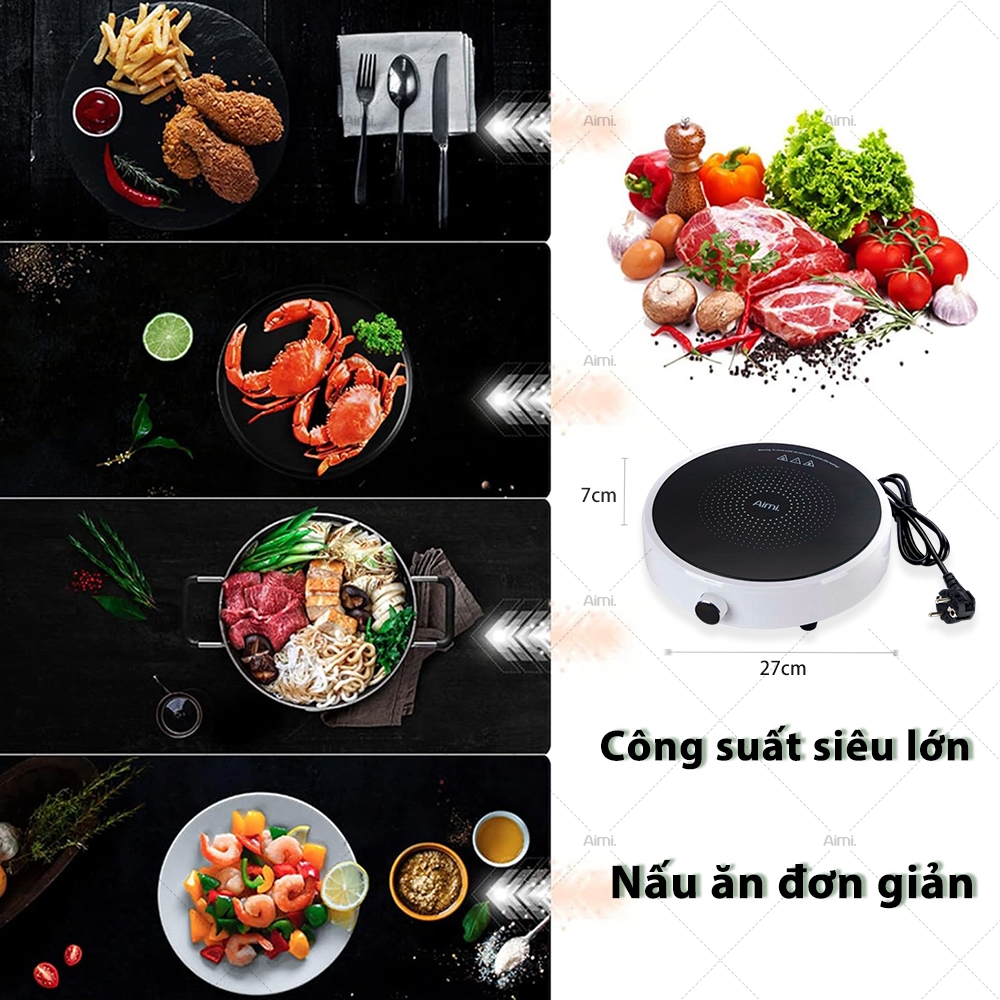 Aimi Bếp Từ đơn điều Chỉnh 9 Mức Nhiệt Từ Tròn Bếp Từ Bếp Bếp hồng ngoại