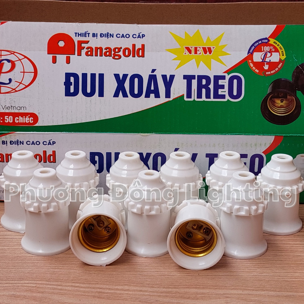 Combo 10 Đuôi đèn treo E27  FANAGOLD cao cấp - trắng, đen
