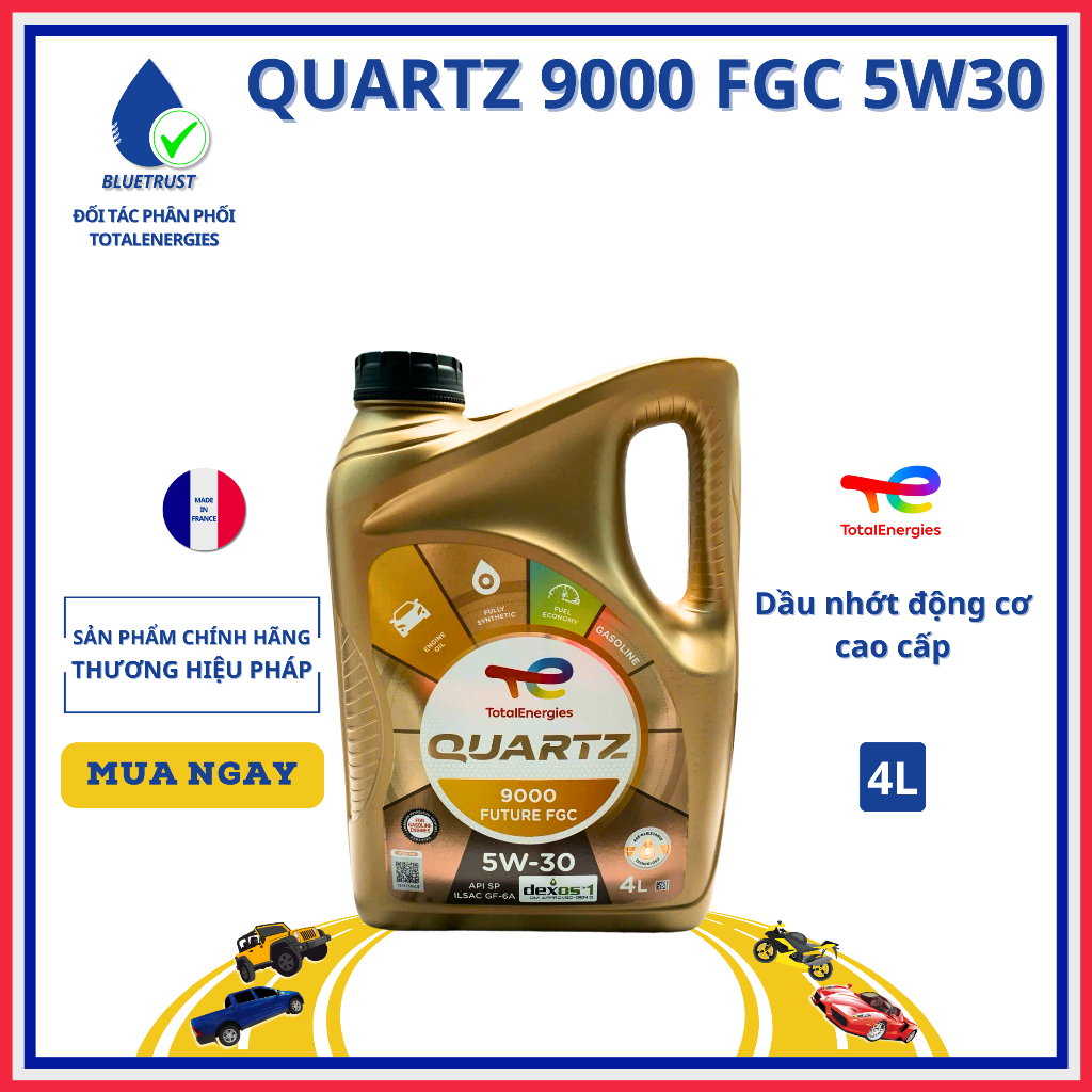 Dầu nhớt động cơ ô tô TOTAL QUARTZ 9000 FGC 5W30, API SP / ILSAC GF-6A ...