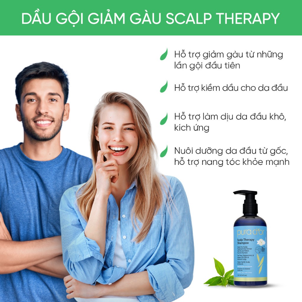 Ảnh Dầu Gội Hỗ Trợ Giảm Gàu, Dưỡng Tóc Chắc Khoẻ Scalp Therapy Organic 473ML tặng dầu xả tím 2