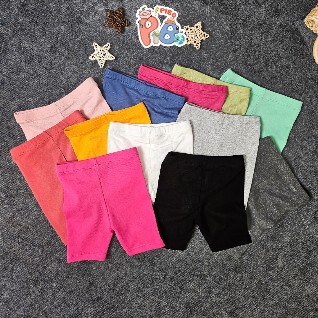 Ảnh Quần Leggin Đùi Bé Gái Vải Co Dãn Cực Tốt Lên Ôm Siêu Yêu, Quần Legging Bé Gái, Quần Biker Thun Bé Gái Babyboo-Pibo- LGN 1