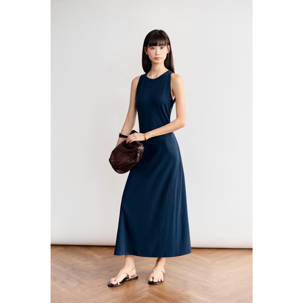 Ảnh Váy midi không tay MONO TALK dáng fit body, chất thun len ribbed co giãn MFOT25Y-O10002FT 4