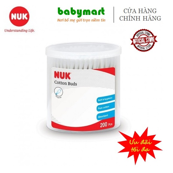 Ảnh Tăm bông cotton NUK 200 que 1