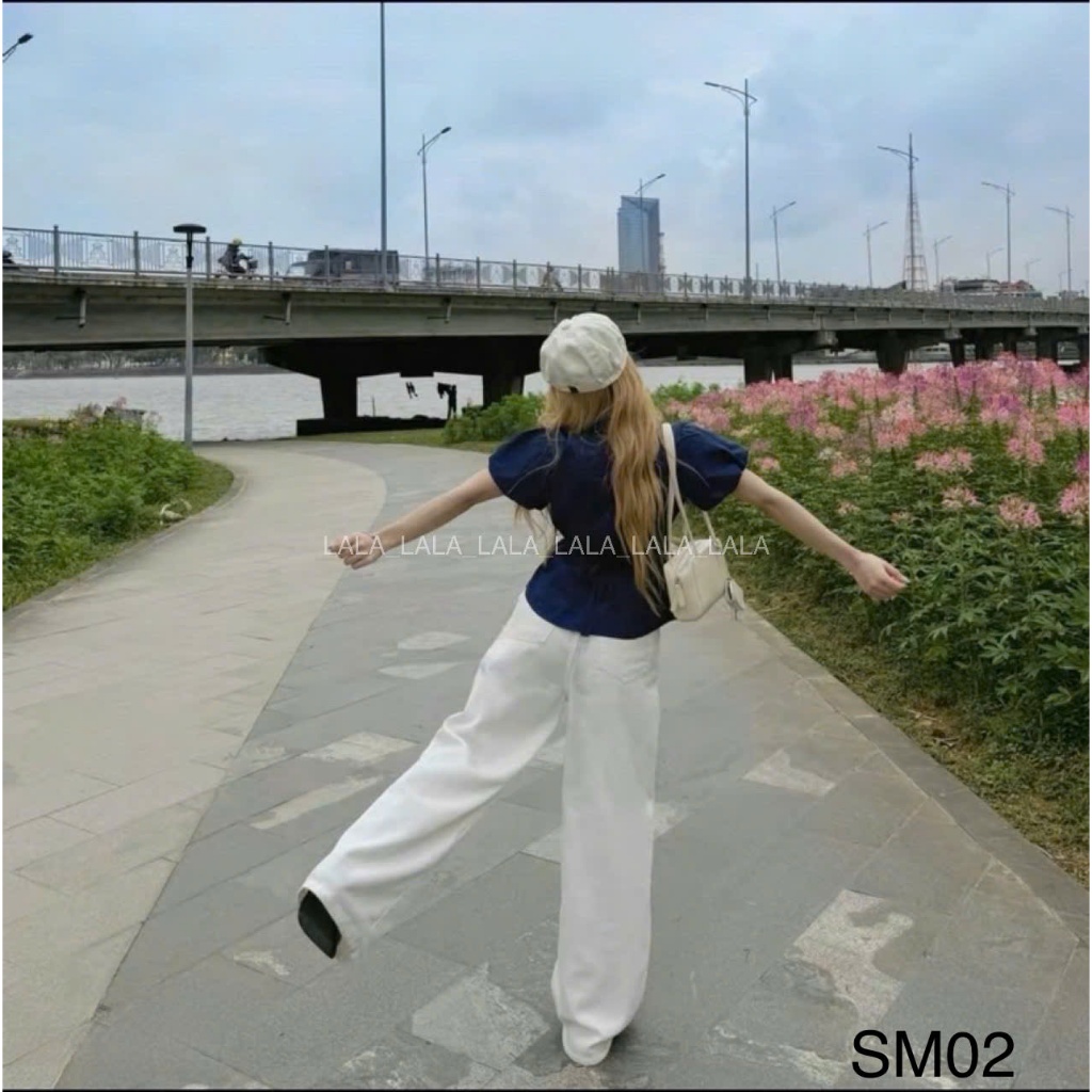 Áo sơ mi tay bồng dây buộc eo dáng babydoll LALASTORE SM10