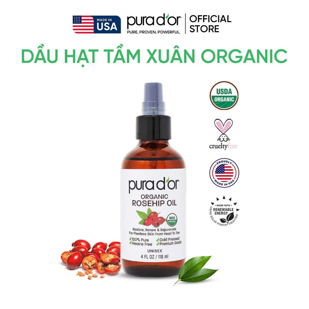 Ảnh Dầu tầm xuân hữu cơ giúp mờ thâm giảm rạn da và chống lão hoá 118ml tặng lược gỡ rối 1