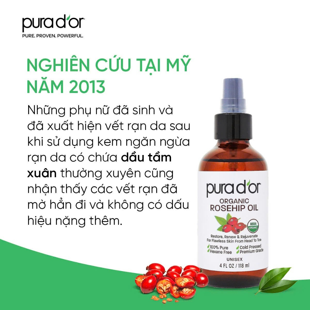 Ảnh Dầu tầm xuân hữu cơ giúp mờ thâm giảm rạn da và chống lão hoá 118ml tặng lược gỡ rối 4