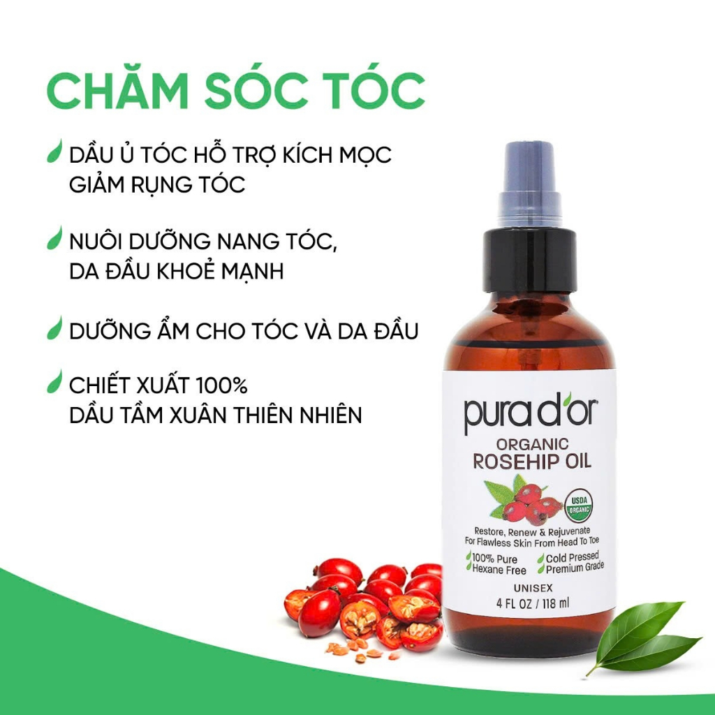 Ảnh Dầu tầm xuân hữu cơ giúp mờ thâm giảm rạn da và chống lão hoá 118ml tặng lược gỡ rối 3