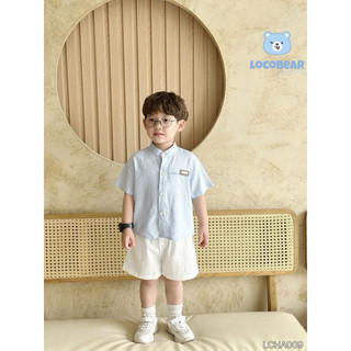 LCB Áo sơ mi cổ tàu linen basic cho bé trai
