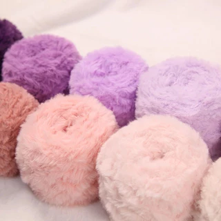 [HCM] Len Lông Thỏ cuộn 100gr , Len lông chồn dài mềm mịn móc baby three bb3, thú len, túi xách đẹp