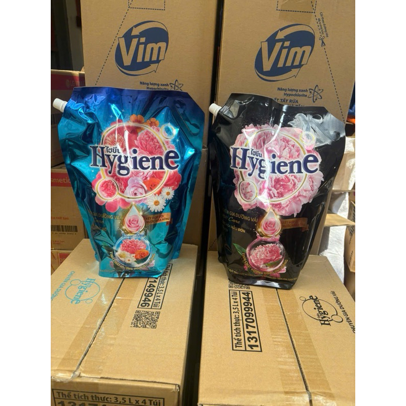 (Túi 3l-3.5kg) Nước xả vải Hygiene Thái Lan thơm lâu đậm đặc hương hoa tự nhiên chính hãng