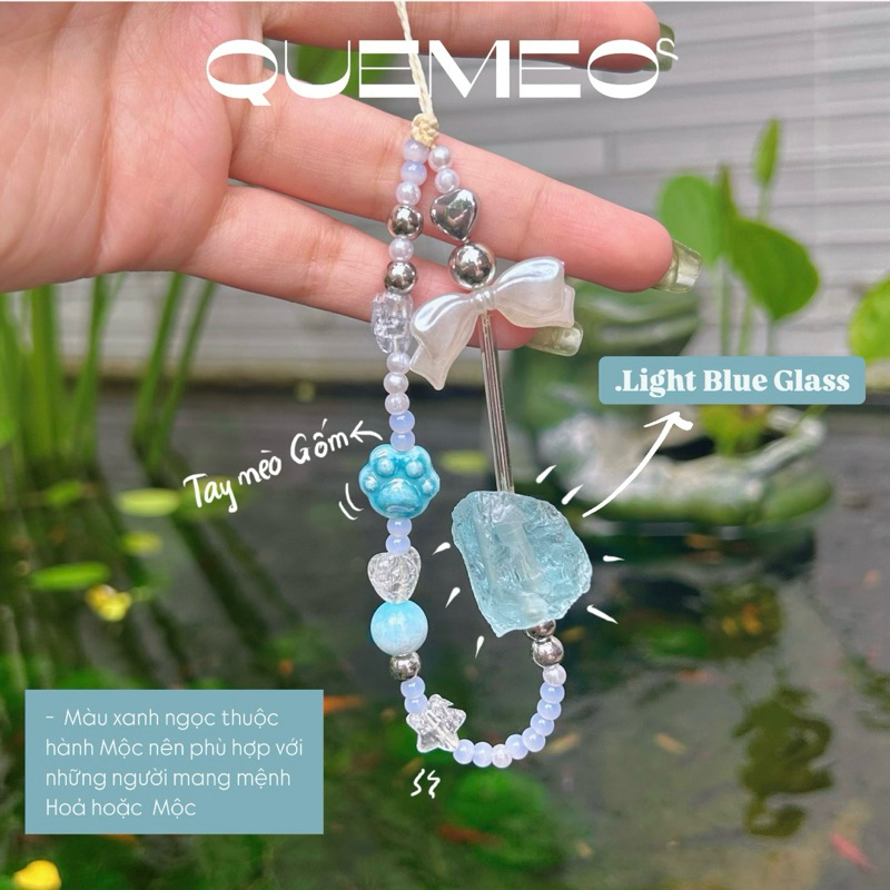 [SỈ] Móc khóa QUEMEO ĐÁ THÔ TỰ NHIÊN handmande / Năng lượng tích cực Thạch anh