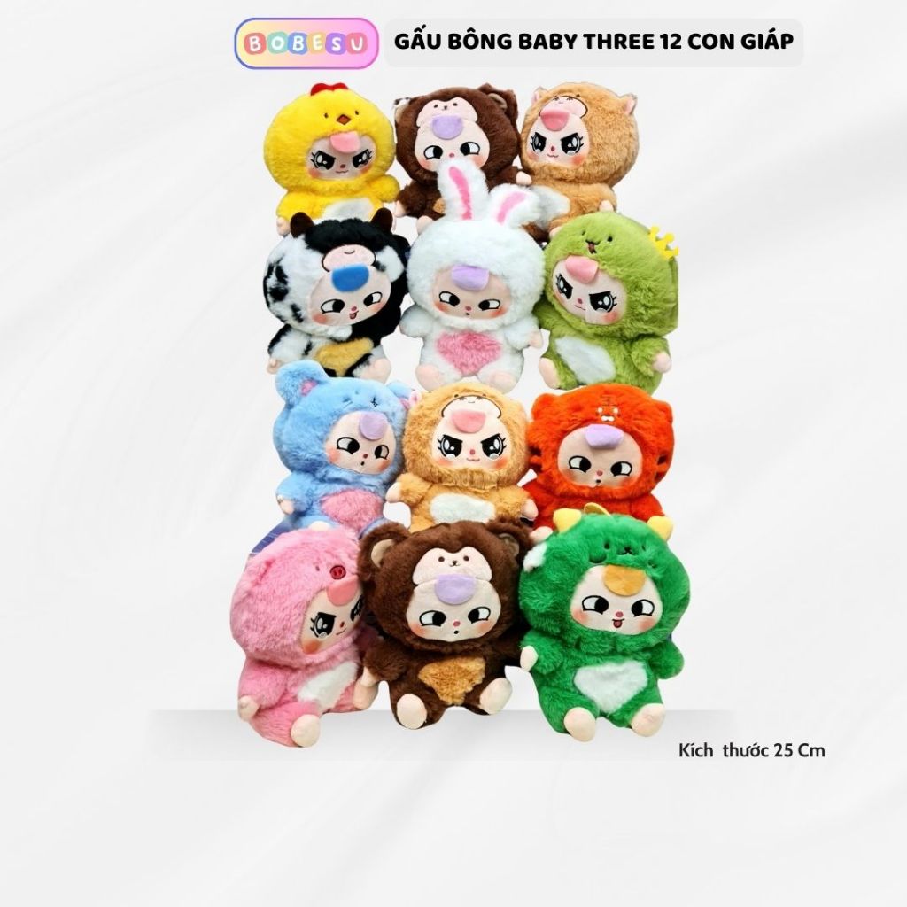 Gấu bông 12 con giáp size nhỏ dễ thương làm quà tặng cho bé