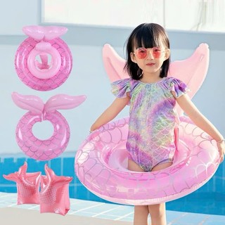 Phao Bơi Tròn Cho Bé Gái 0-8 Tuổi Nàng Tiên Cá Hồng