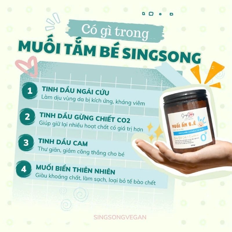 Muối tắm em bé Singsong - 200gr - Giúp làm ấm lưu thông máu
