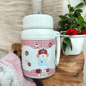 Bình giữ nhiệt thép 316 cấp cao họa tiết mèo xinh dung tích 800ml Nắp vặn chắc chắn có dây cầm tay