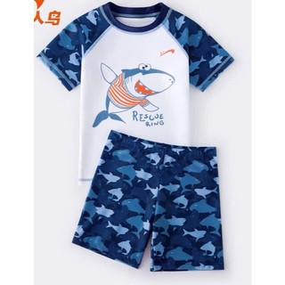 BK22 Đồ bơi bé trai dáng rời hoạ tiết cá mập chất thun , đồ tắm, bộ đồ đi biển cho bé sz 10- 45 kg
