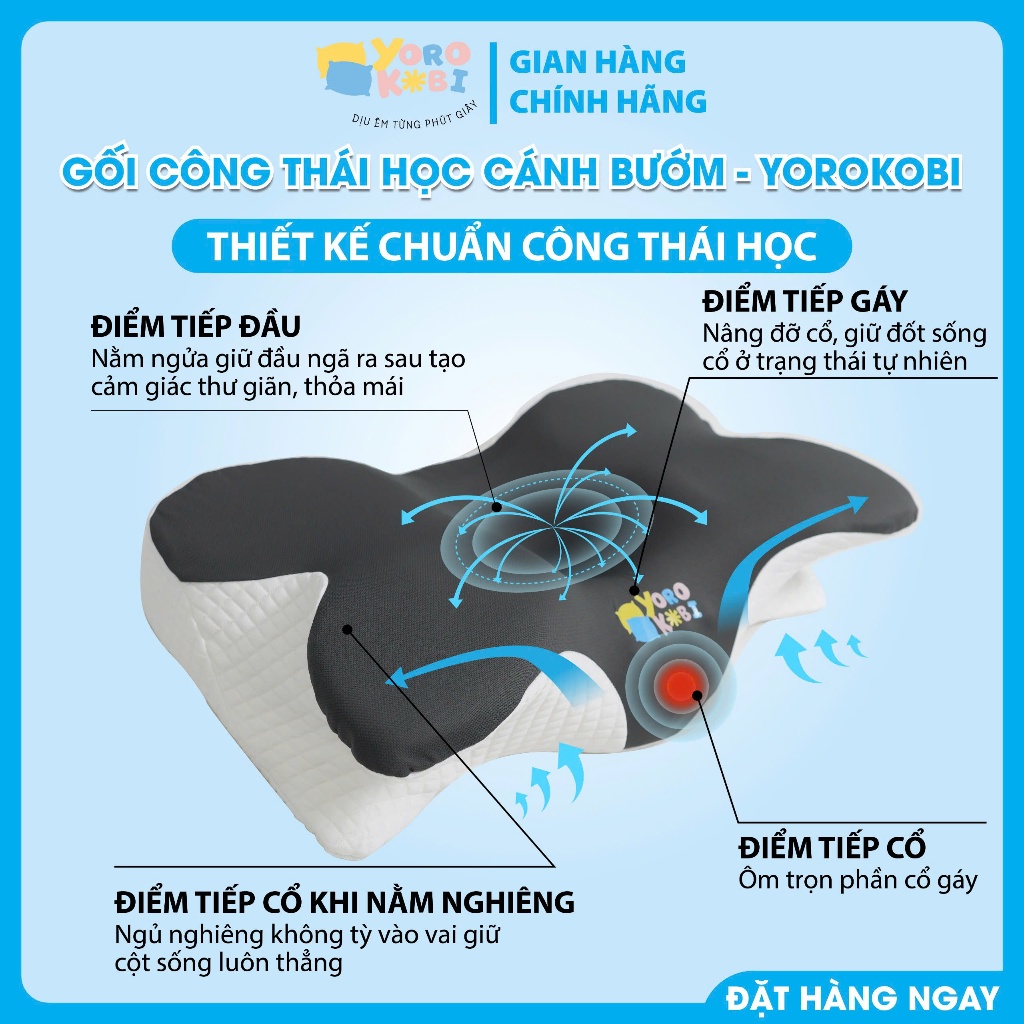Thiết kế của Gối Chỉnh Hình Yorokobi Cao Cấp