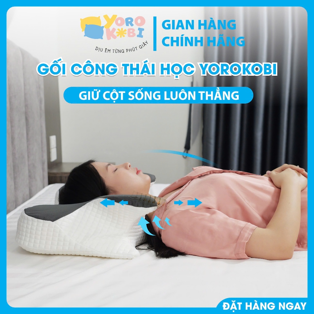 Gối ngủ nhanh công thái học cánh bướm YOROKOBI-CHÍNH HÃNG, giúp ngủ nhanh ngủ sâu giấc, chống ngáy