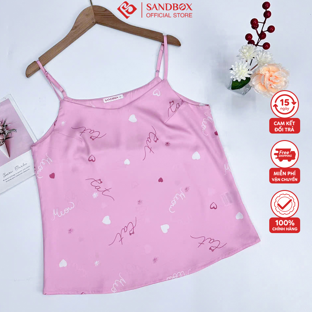 Ảnh Áo Hai Dây SANDBOX Lụa Latin Cao Cấp Mềm Mịn, Thanh Lịch Mặc Nhà, Mặc Trong Áo Vest, Blazer 2