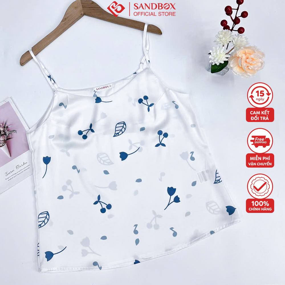 Ảnh Áo Hai Dây SANDBOX Lụa Latin Cao Cấp Mềm Mịn, Thanh Lịch Mặc Nhà, Mặc Trong Áo Vest, Blazer 3