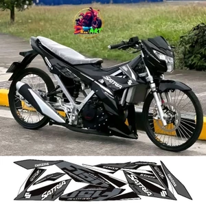 Tem rời SATRIA Fi - Mẫu F150 xe đen. Chất liệu PPF Cao Cấp : 3 Lớp, Chống Nước, Chống Phai Màu. Nhãn Dán Decal