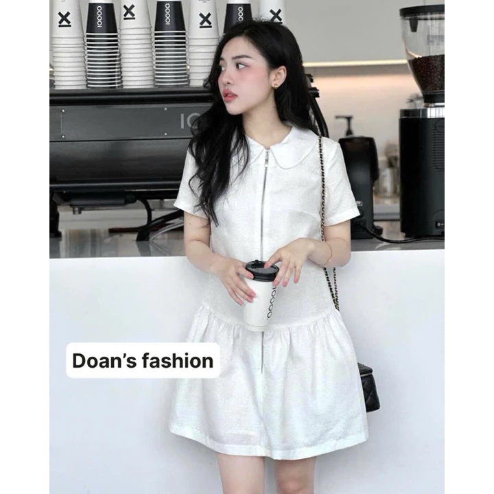 Đầm Nữ Cổ Sen dễ thương, Đầm Nữ Công Sở, Váy Đi Cà Phê,Đầm Babydoll Đi Chơi Trẻ Trung,Đầm bigsize Doan's DD01