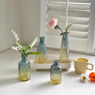 (Loại 1) Bình Cắm Hoa Thủy Tinh Mini xanh ngọc bích - Lọ Hoa Mini Cắm Hoa Đẹp