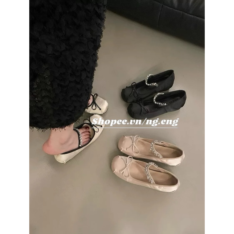 Giày Ballet Tiểu Thư Quai Đá Đế Ẩn Giày Cao Gót ~ 4cm [SẴN][Lùi 1 size ...