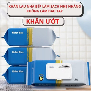 - Khăn ướt lau bếp đa năng 1 gói 80 miếng,giấy lau bếp kiểu mới