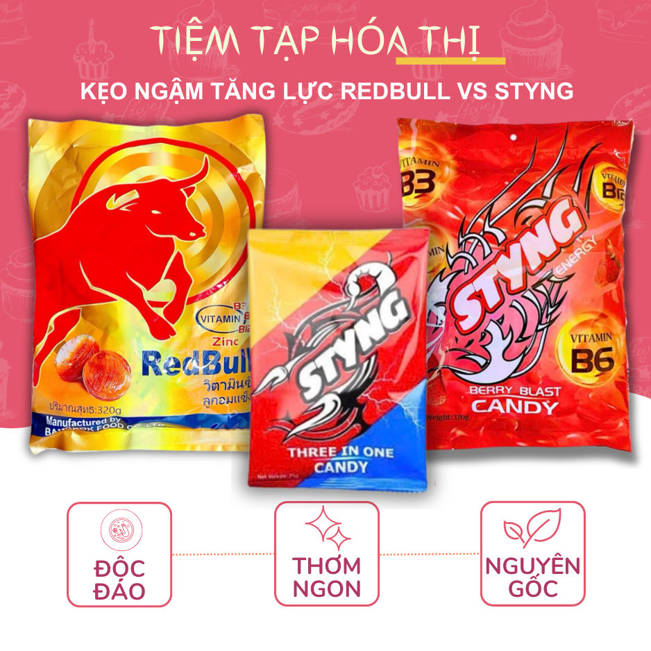 Kẹo Tăng Lực Redbull Vs Styng Thơm Ngon Năng Lượng Bùng Nổ, Bứt Phá Mọi ...