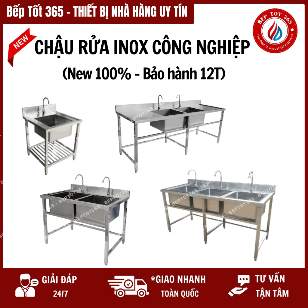Bồn Rửa Chén Công Nghiệp Bếp Tốt 365, Chậu Rửa Chén Có Chân Inox 304 ...