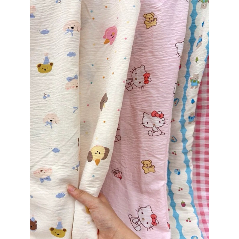 Quần Dài Pijama Đũi Hàn Hoạt Hình Dễ thương [FREESHIP]🌸 Quần Dài Ống Rộng Form Suông Phong Cách Hàn Quốc🌸