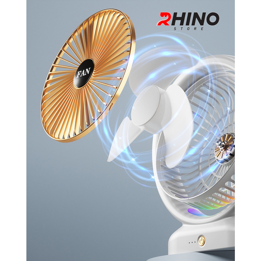 Ảnh Quạt tích điện để bàn văn phòng Rhino F103 gồm 3 mức độ gió 3