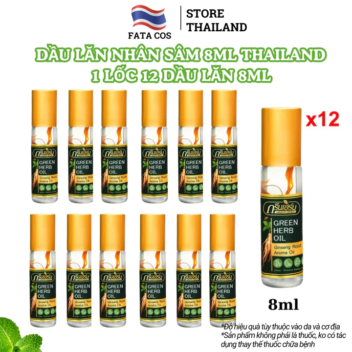 Dầu gió thái lan, dầu lăn thái lan, dầu cù là thái lan, dầu lá bồ đề 50gr Fata Co's